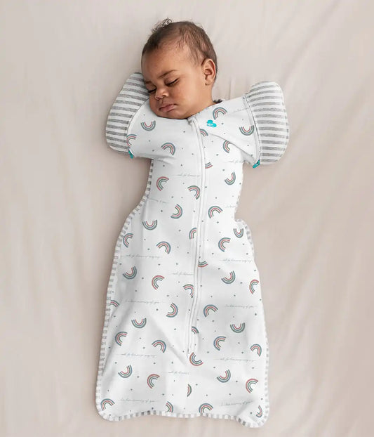 Swaddle Up™ 2-in-1 Transition Bag 1.0 TOG Cotton White Rainbow Dream