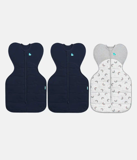 Swaddle Up Starter Bundle | 3.5 | 2.5 TOG | Navy Star | White Rainbow Dream