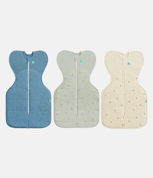 Swaddle Up Starter Bundle | 2.5 TOG | Storm Blue Pebbles | Olive Bees | Oatmeal Bees