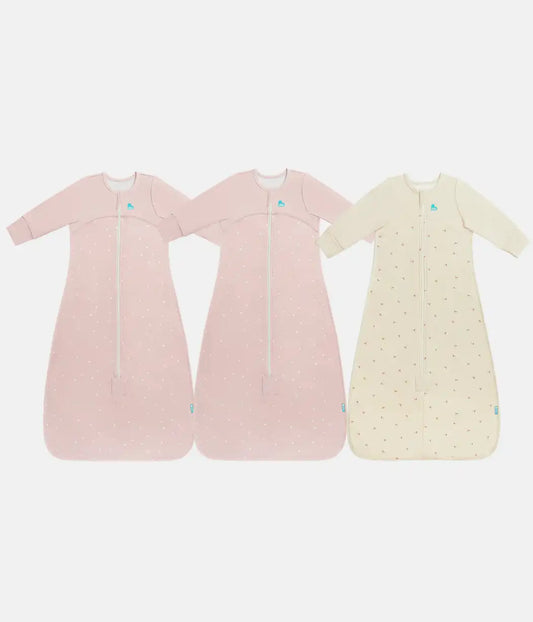 Sleep Bag Bundle | 1.0 TOG | 1.5 TOG | Powder Pink Twinkle 2 | Oatmeal Twigs