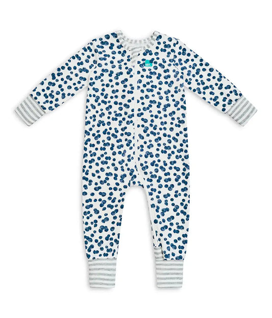 Footless Romper Cotton Denim Blueberries