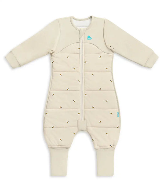 Sleep Suit Long Sleeve 2.5 TOG Cotton Oatmeal Bees