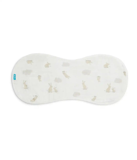Burp Cloth 2 Pack Muslin White Cloud Bunnies
