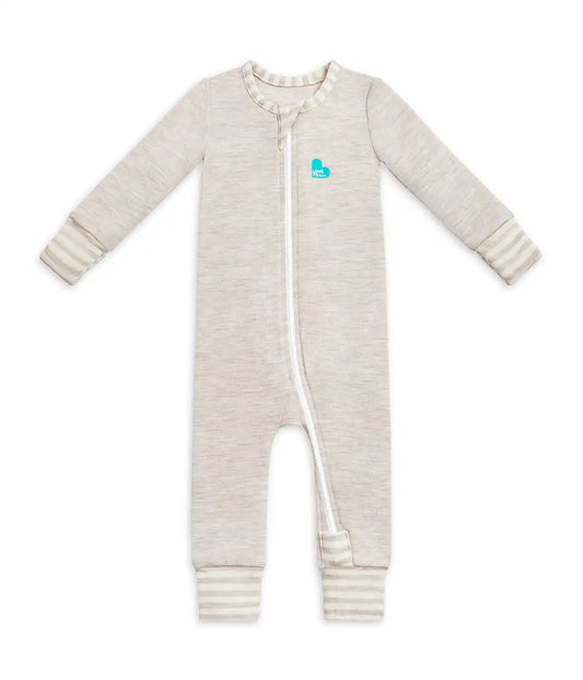 Footless Romper Merino Wool Oatmeal