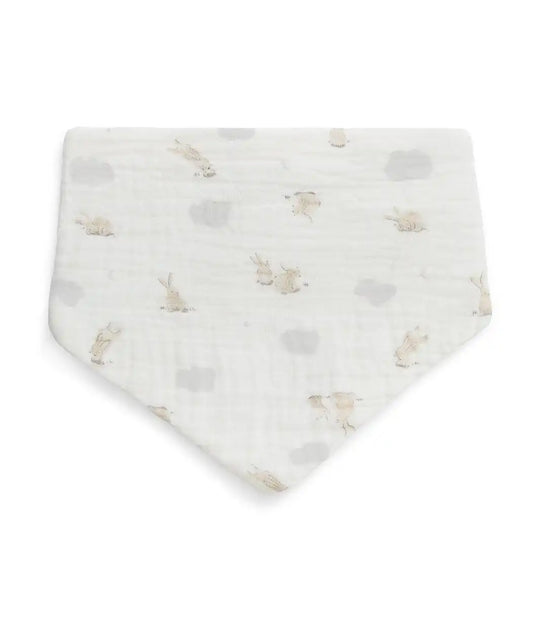 Bib 2 Pack Muslin White Mini Cloud Bunnies
