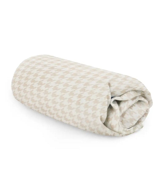 HushDry™ 2-in-1 Waterproof Fitted Crib Sheet Viscose from Bamboo Tan Houndstooth