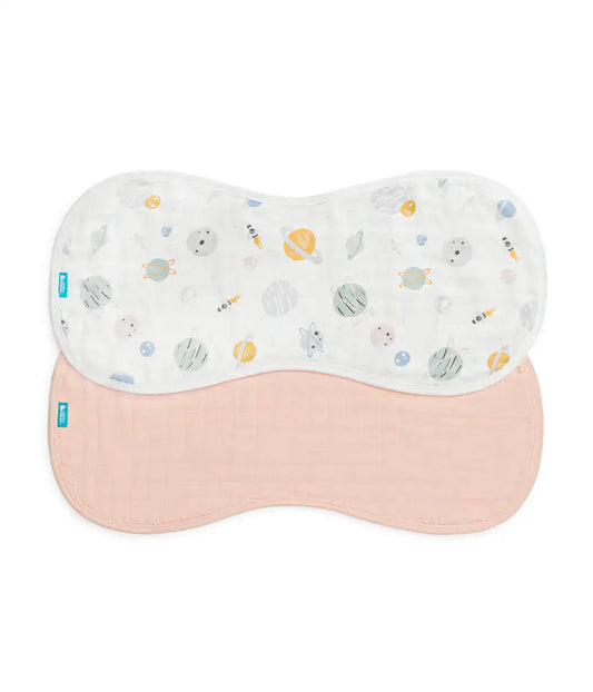 Burp Cloth 2 Pack Muslin Blush Rocket