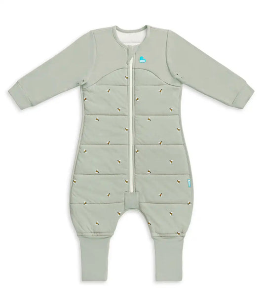 Sleep Suit Long Sleeve 2.5 TOG Cotton Olive Bees