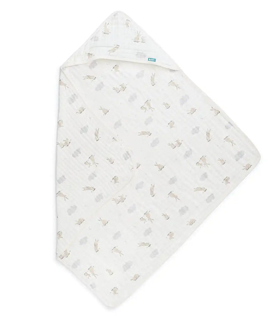 Hooded Towel Muslin White Cloud Bunnies